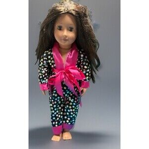 Our Generation 18" Doll Battat Brunette Brown Eyes Polka Dot Pajamas PJs Slumber